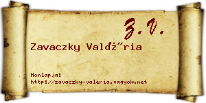 Zavaczky Valéria névjegykártya
