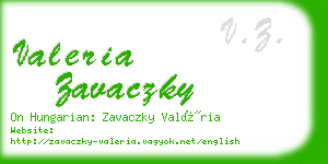 valeria zavaczky business card